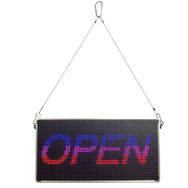 LED Sign P4 Indoor full Color Programmable Scrolling Message Display 12.9"x6.7" small size Message Board Car Rear Window Message Board Use APP Wi-Fi Control Perfect solution for advertising