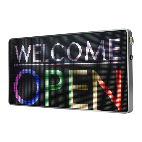 LED Sign P2.5 Indoor full Color Programmable Scrolling Message Display 12.9"x6.7" small size Message Board Car Rear Window Message Board Use APP Wi-Fi Control Perfect solution for advertising